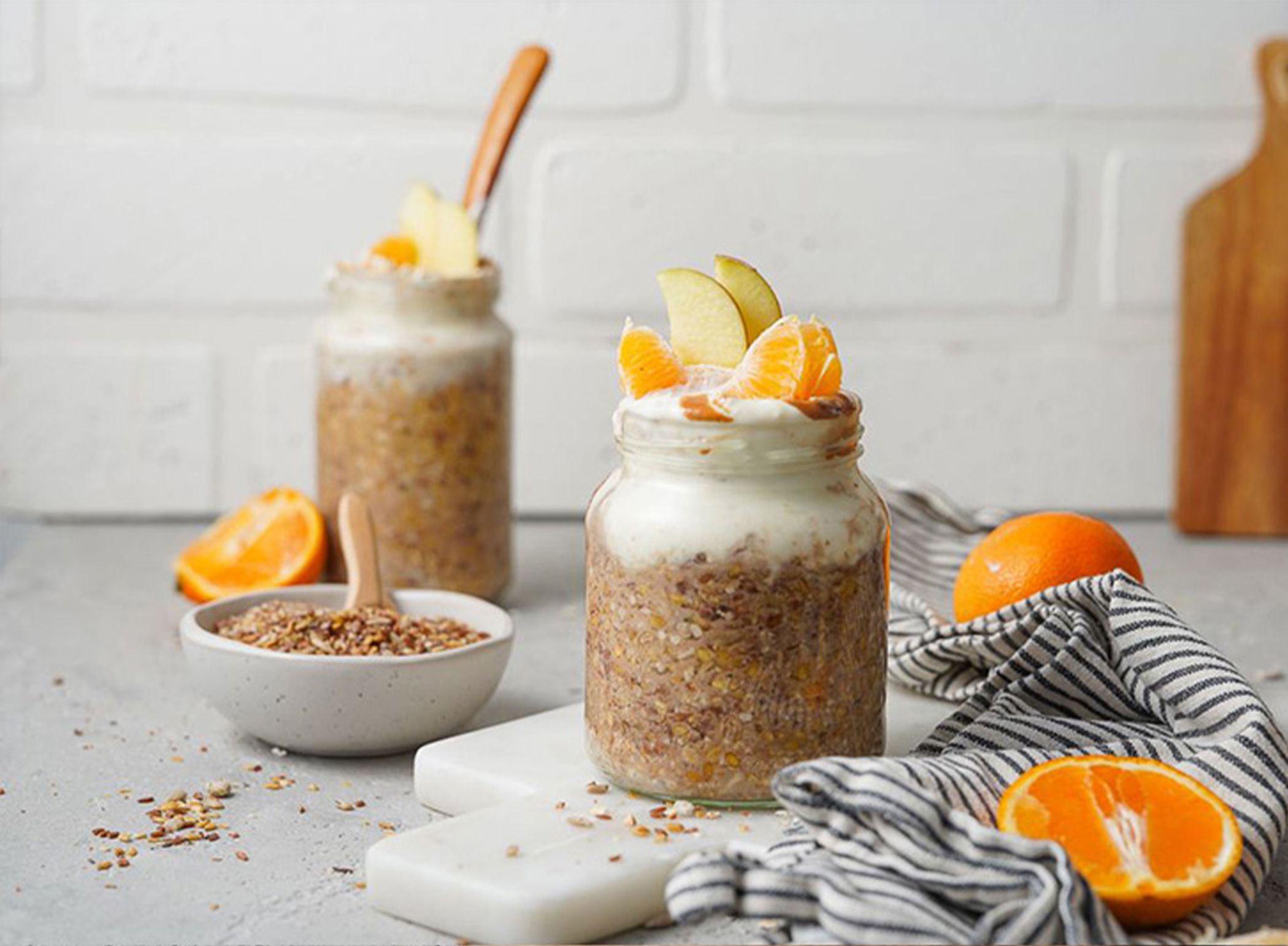 Schoko-Protein Porridge im Glas