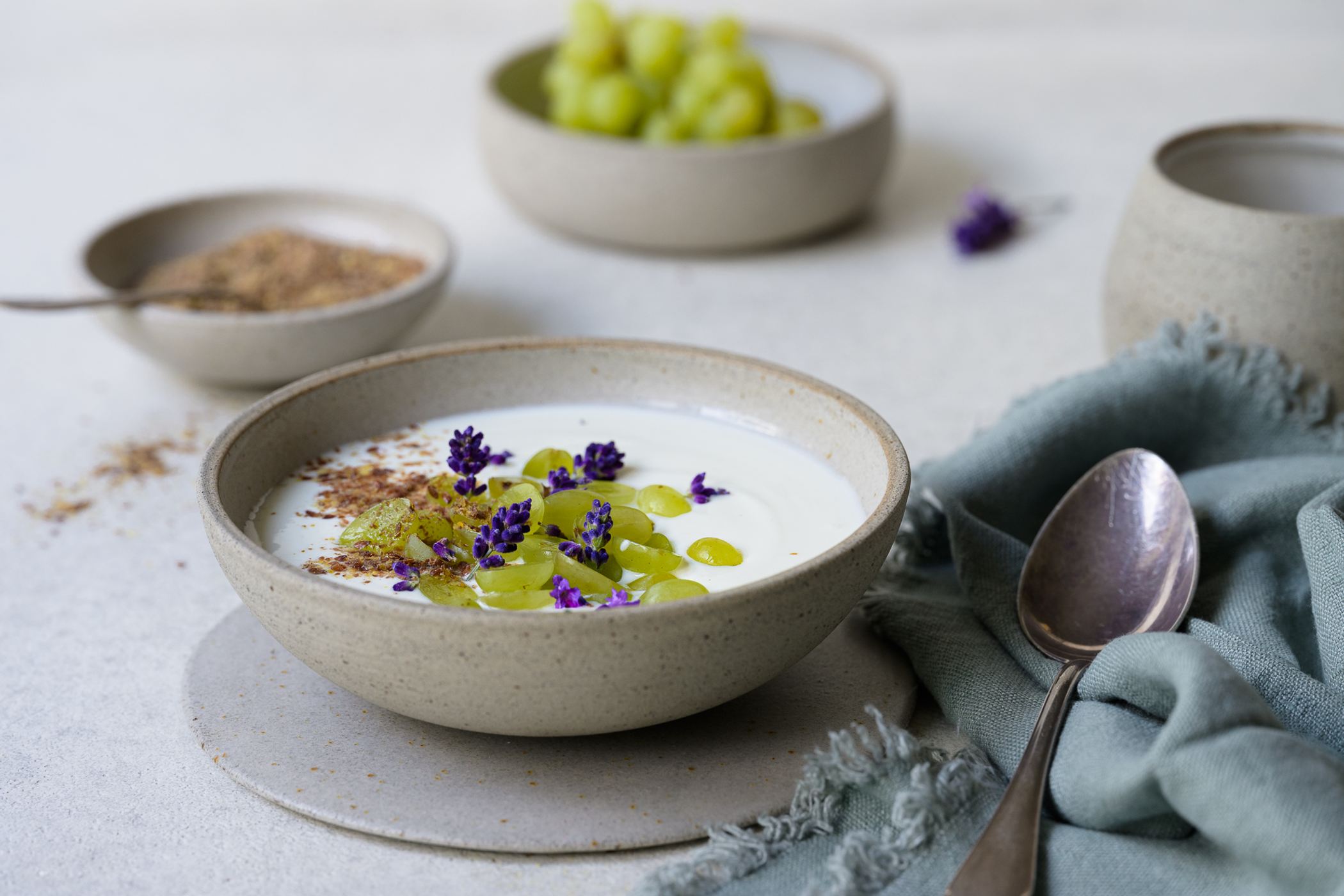 Budwig Creme mit Trauben und Dr. Budwig Linufit 