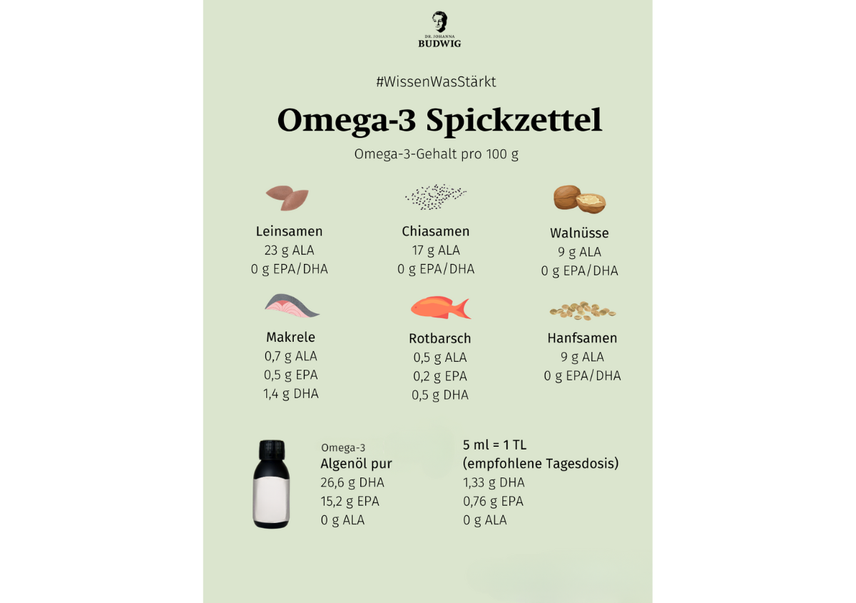 Omega-3 Spickzettel