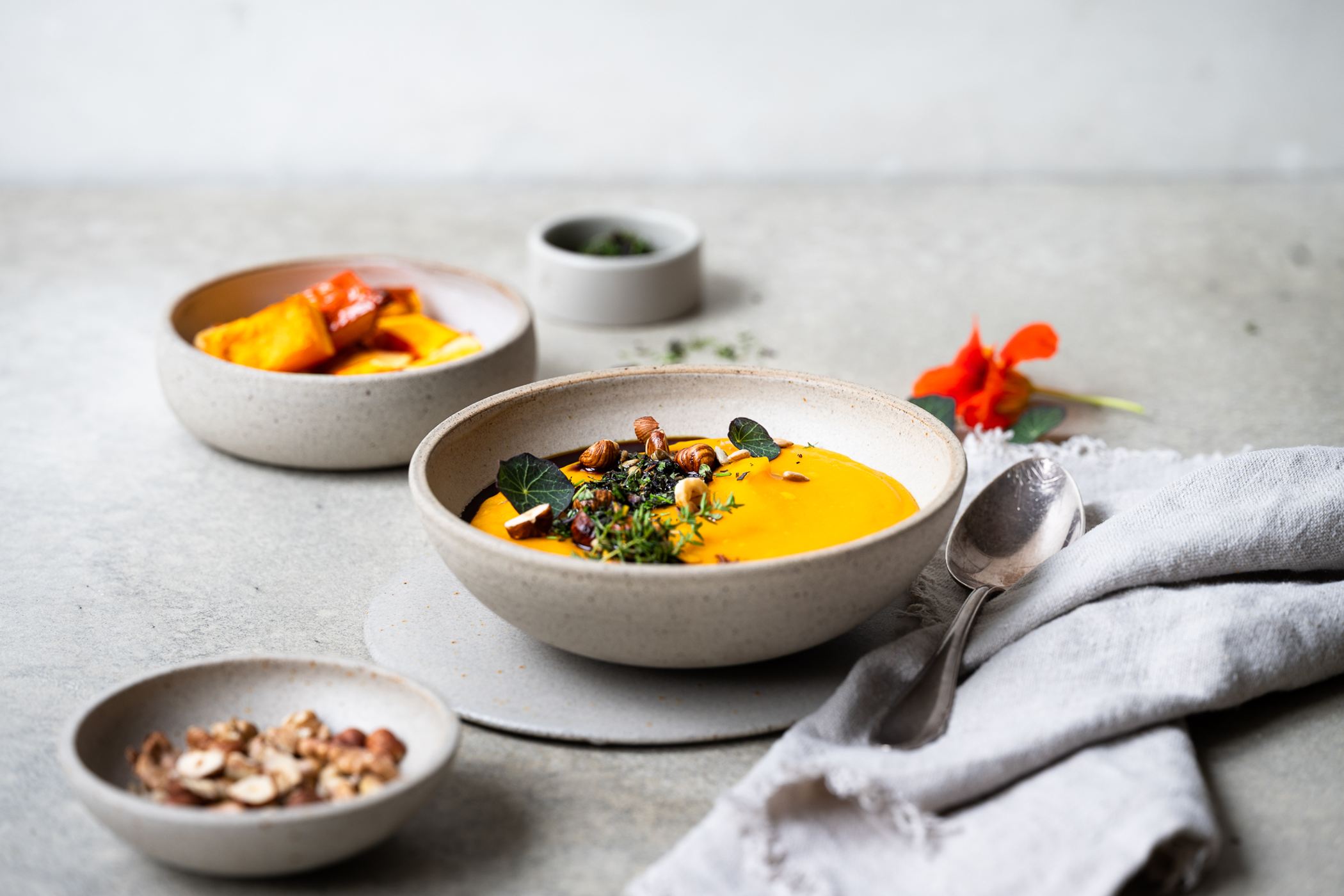 Cremige Hokkaido-Kürbissuppe