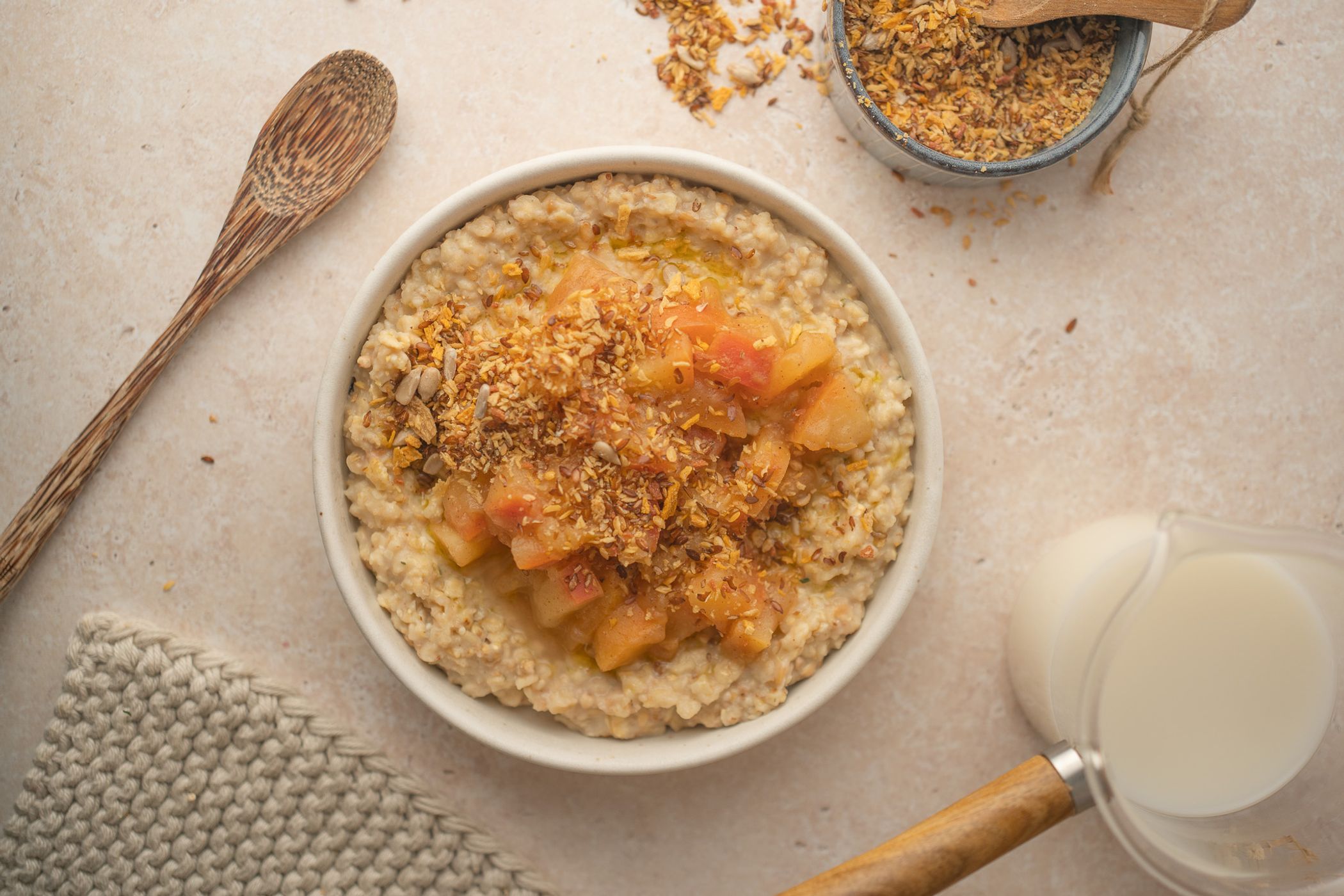 Porridge mit Apfelkompott