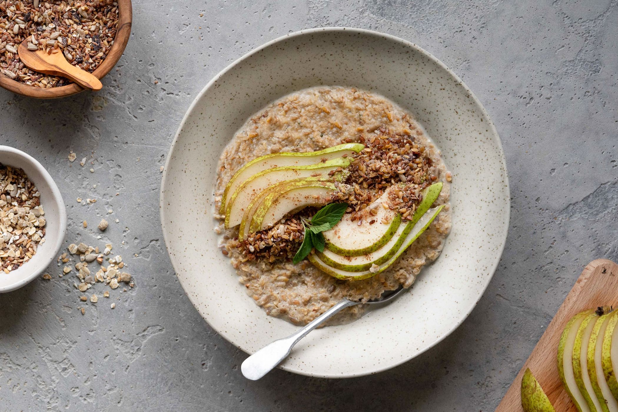 Protein Porridge mit Birne