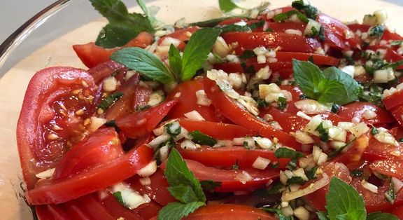 Tomatensalat mit Minze Original Öl-Eiweiß-Kost